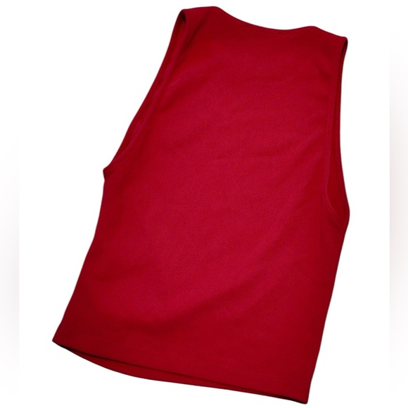 Red Sleeveless Minimalist Zara Cropped Top - Size S - Picture 4 of 4